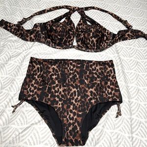 Sexy cheetah print curvy Coty Chic bikini high waisted bottoms